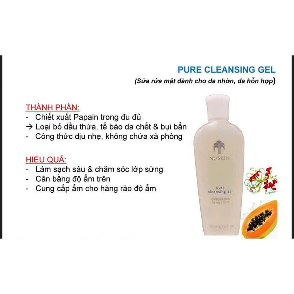 Sữa rửa mặt dành cho da dầu và da hỗn hợp Nuskin Pure Cleansing Gel 3